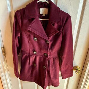 a new day Maroon Slim Fit Trench Coat
